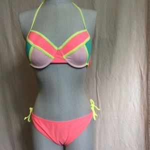 Peach & Bright Yellow Xhilaration Bikini